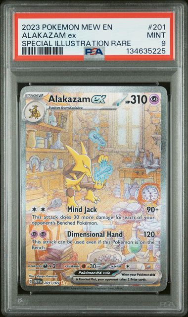 PSA 9 (Mint) Alakazam ex (201/165) Pokemon 151 - SIR