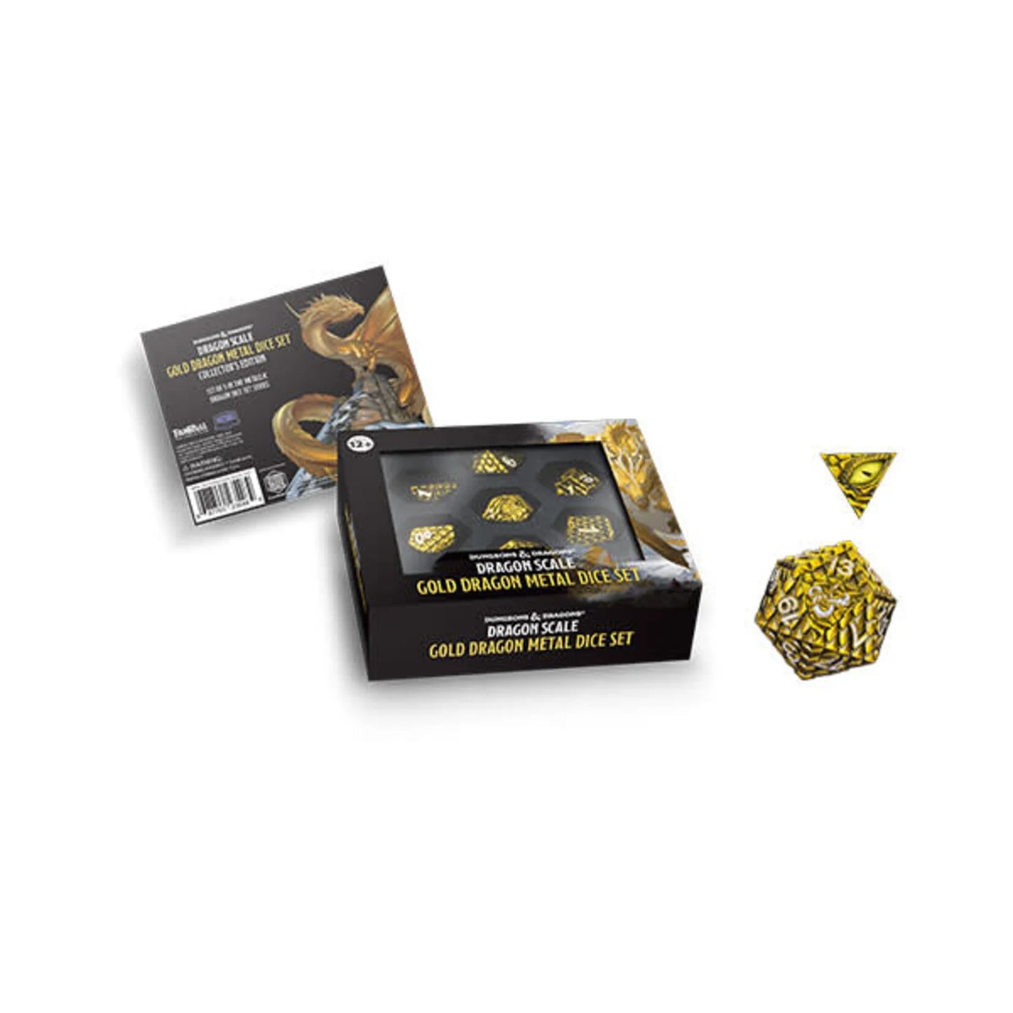 D&D Dragon Scale 7-Die Set Metal: Gold