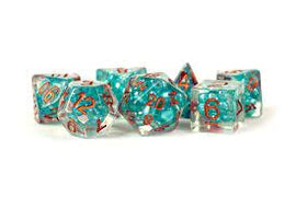 7-Die Set 16mm Pearl: Teal with Copper Numbers