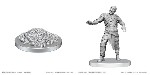 D&D: Nolzur`s Marvelous Unpainted Miniatures - W28 Swarm of Rot Grubs & Rot Grub Victim