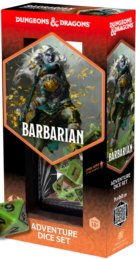 D&D Adventure Dice Set: Barbarian - Green/Brown