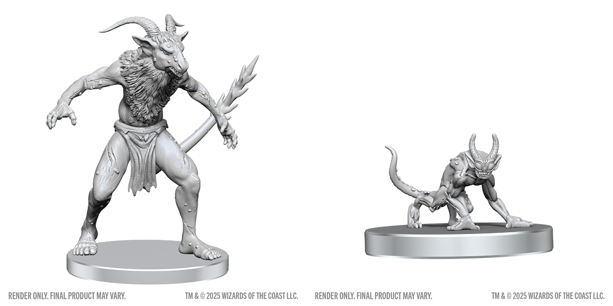 Nolzur`s Marvelous Unpainted Miniatures - W28 Bulezau & Quasit