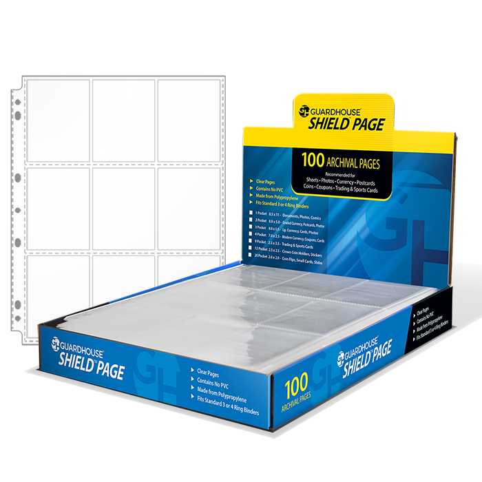 Guardhouse Shield 9 Pocket Polypropylene Pages (100 pack)