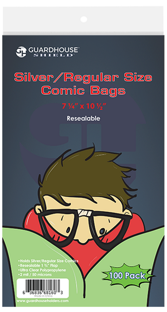 Silver Resealable Comic Book Bag (Wide Size) - 7 1/4 x 10 1/2