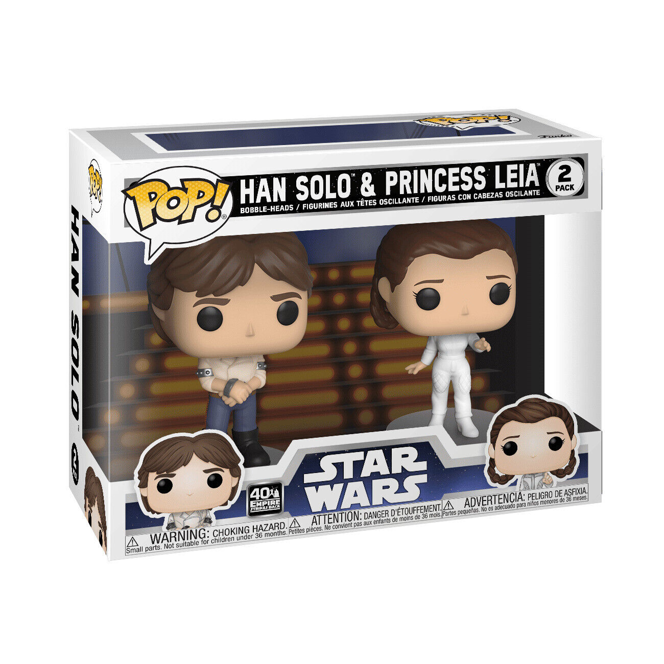 Funko Empire Strikes Back POP! Star Wars Han Solo & Princess Leia Vinyl Figure 2-Pack