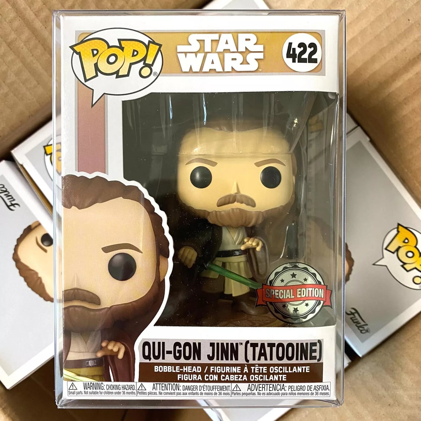 Funko Pop Star Wars : Qui-Gon Jinn (Tatooine) #422 Vinyl Exclusive "Mint"