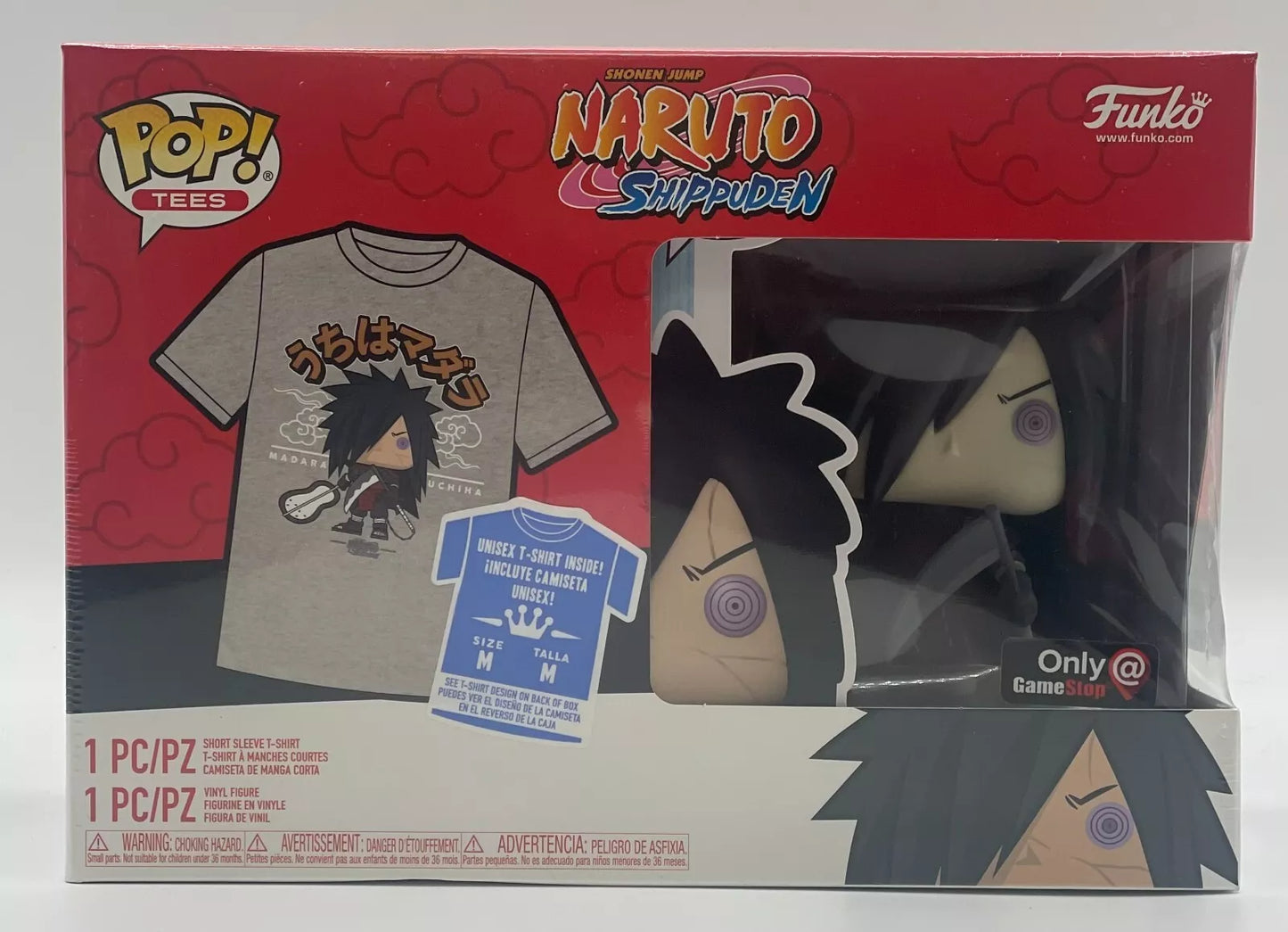 FUNKO POP! TEE NARUTO SHIPPUDEN MADARA #978 GAMESTOP EXCLUSIVE SIZE M