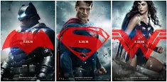 Batman v Superman: Dawn of Justice 3 Poster w/frame set