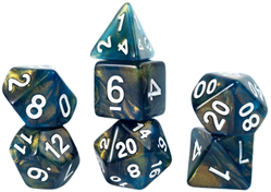 RPG Dice Set (7): Treasure Series - Onyx