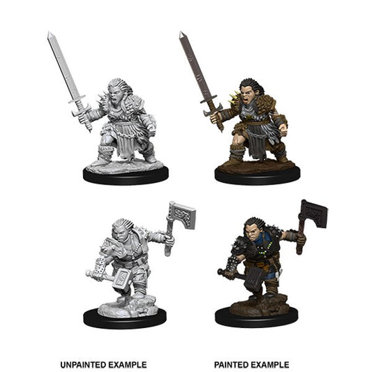 Pathfinder Deep Cuts Unpainted Miniatures: W08 Dwarf Female Barbarian