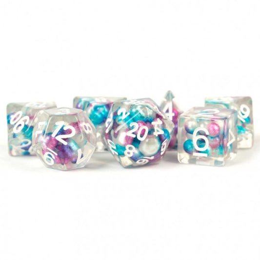 7-Die Set 16mm Resin Pearl: Gradient Purple/Teal/White