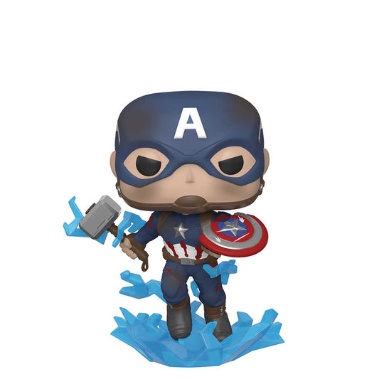 Pop Marvel Endgame Cap A with Broken Shield & Mjolnir Vinyl Figure